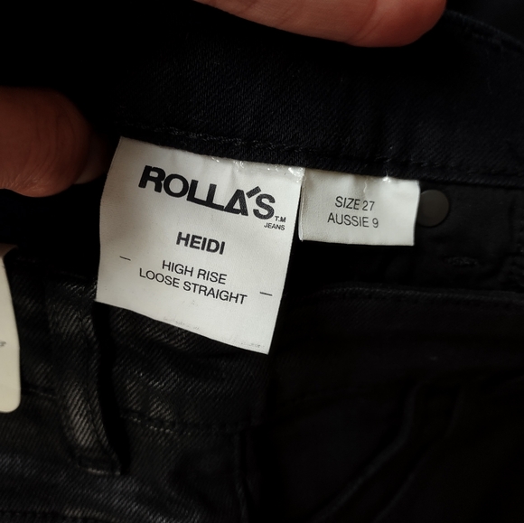 Rolla's Heidi Loose Jeans Coated Black NWT - Picture 3 of 16